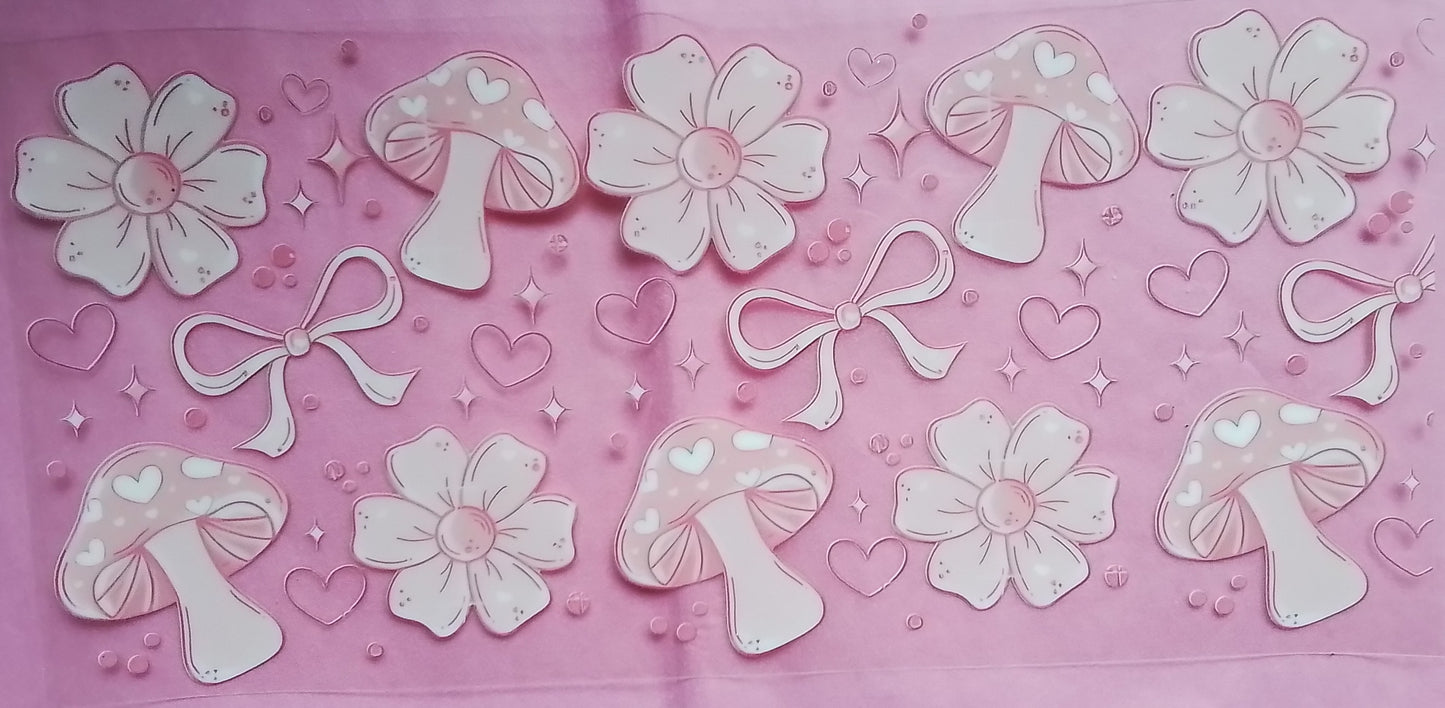 C-118 Pink Mushrooms Bow - not for sale