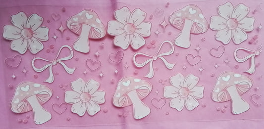 C-118 Pink Mushrooms Bow - not for sale