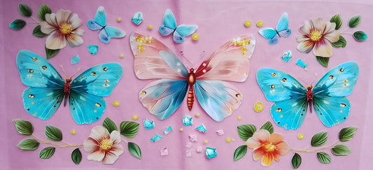 C-120 Blue pink Butterflies - not for sale