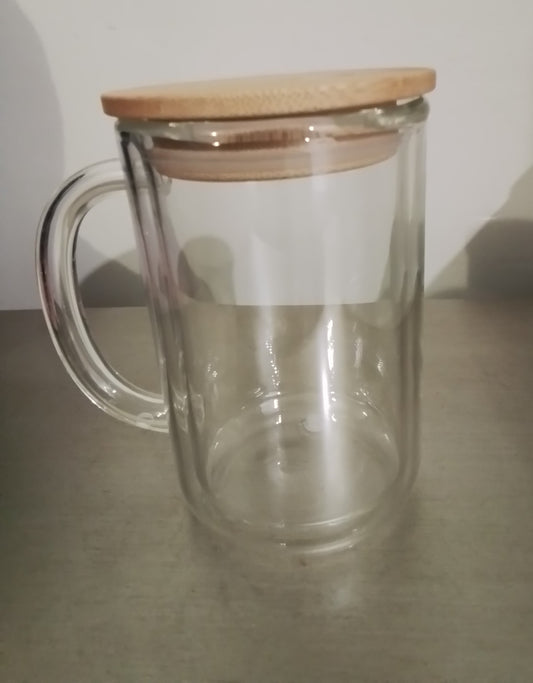 15 oz Snow globe with filled Handle double walled
