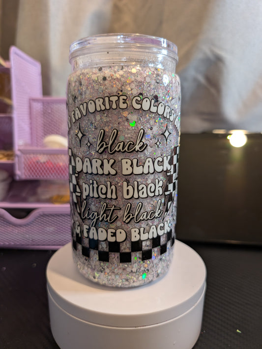16 oz Snow Globe Tumbler My fav colour is black - ready to ship