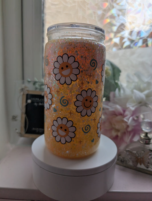 16 oz Daisy yellow snow globe ready to ship