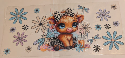 B003 Highland cow Leopard bow