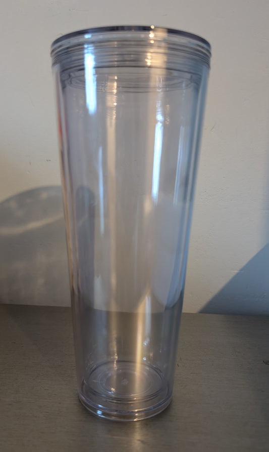 24 oz Acrylic snow globe, to be competed on the live