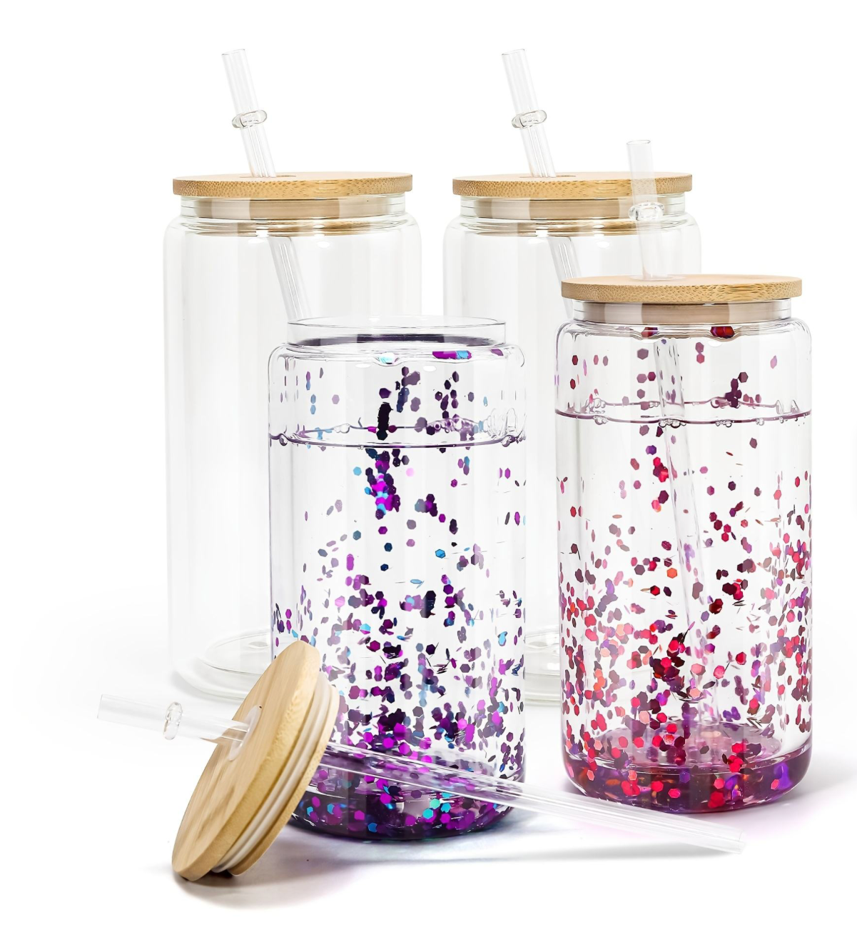 16 oz Glass Snow globe Tumbler
